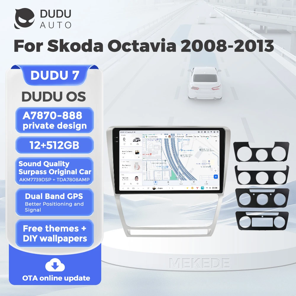 DUDU7 A7870 2K HD Touch Screen Android Car Radio Stereo Player For Skoda Octavia 2 A5 2008-2013