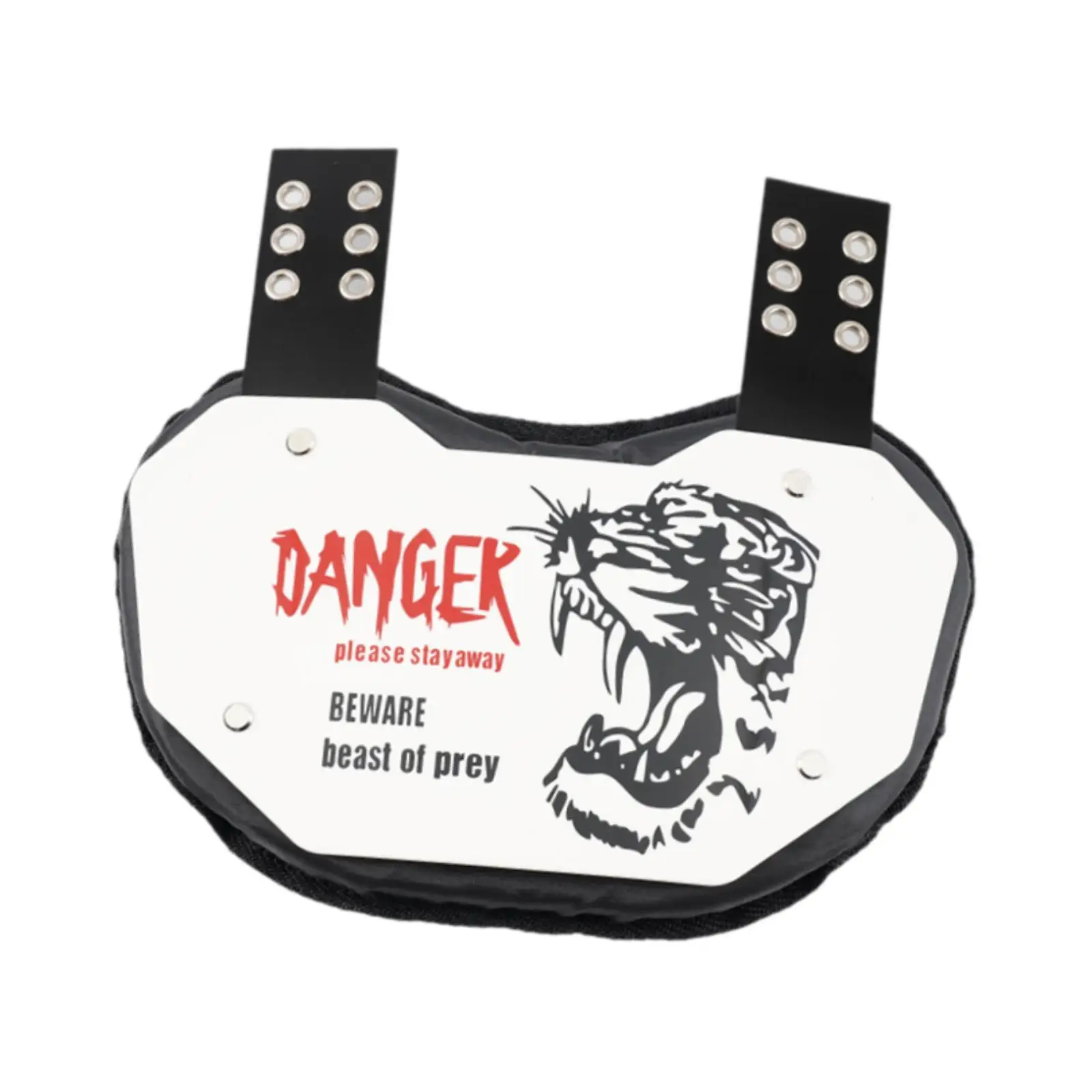 Football Back Plate Rugby Back Pads Shock Proof Tiger Head Pattern Breathable