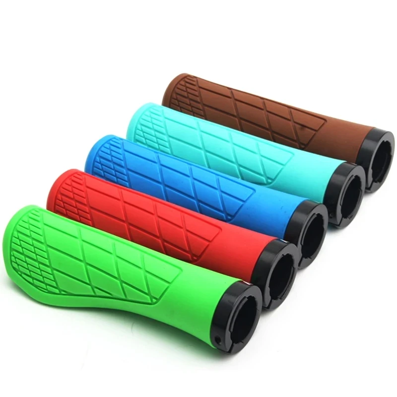 Mountain Bike Grips Rubber Mountain Bike Grips Ergonomic Lock on MTB Cuffs Shock Absorbing Bike Handle Bicycle Accessories