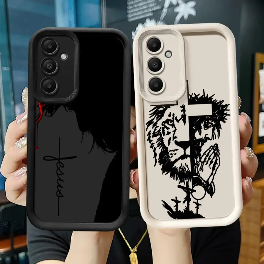 Lion On The Cross J-Jesuss Case for Samsung Galaxy A56 A34 A15 A16 A53 A54 A26 A32 A23 A35 A36 A51 A73 A12 A13 Phone Cover A71 - view 2