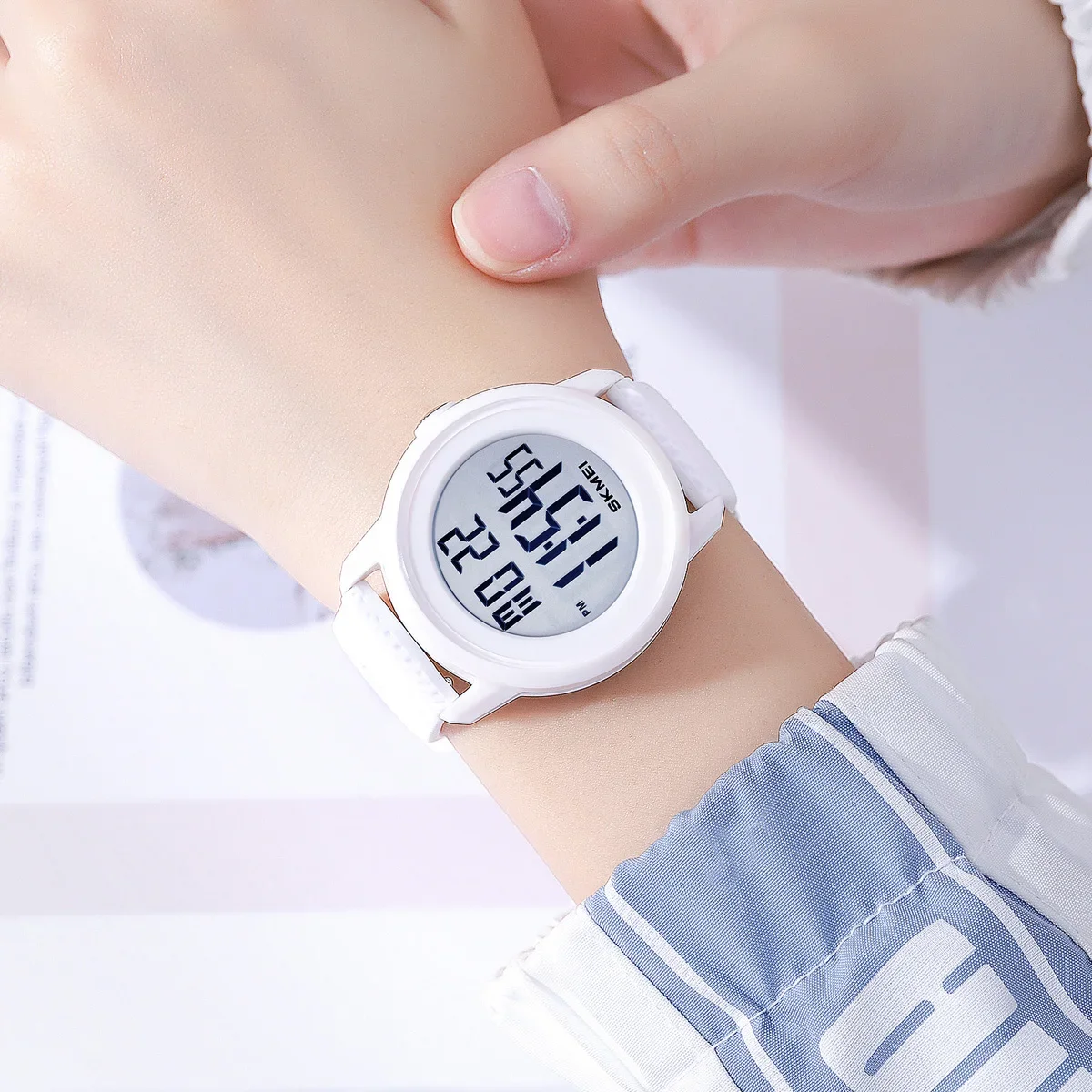 SKMEI 2218 cronómetro resistente al agua reloj de pulsera reloj hombre Cool Digital cuenta atrás relojes deportivos para hombres mujeres estudiante 5Bar