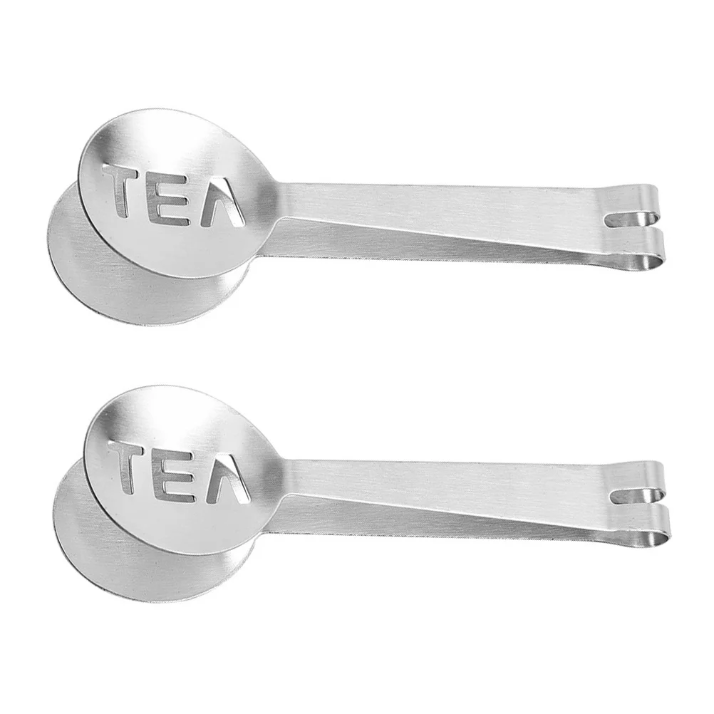 

2Pcs Tea Bag Clamps Premium Stainless Steel Ice Cube Tongs Multi-Use Kitchen Tool Hollow Strainer Design for Tea Bags and Sugar