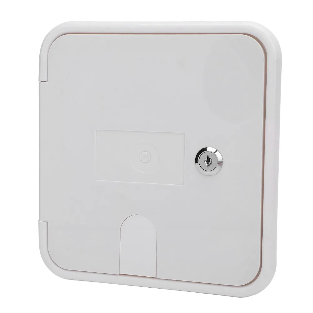 

215*205mm RV Cable Hatch Door ABS White RV Power Cord Hatch Cover with 2 Keys RV Cable Hatch Lock with Keys RV Accessories