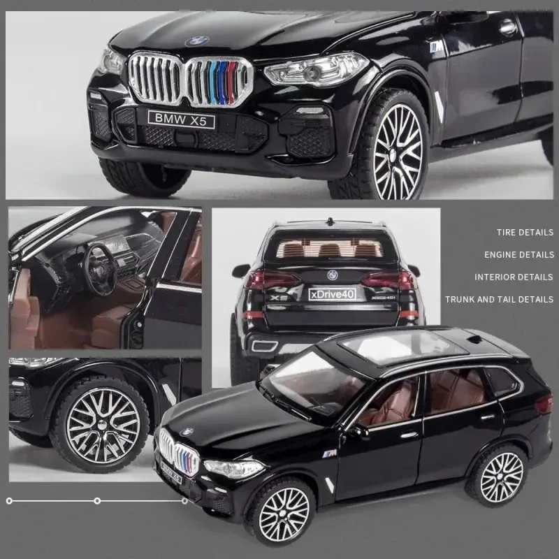 1:32 BMW X5 SUV سبيكة سيارة نموذج Diecasts لعبة معدنية المركبات نموذج سيارة عالية محاكاة جمع ضوء الصوت لعبة أطفال هدية