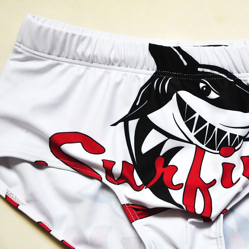 Shark Printing Men\'s Swimwear 2022 Sexy Summer Swimsuit Briefs Low Waist Bathing Suit Short Sport Swimming Trunks Beach Wear