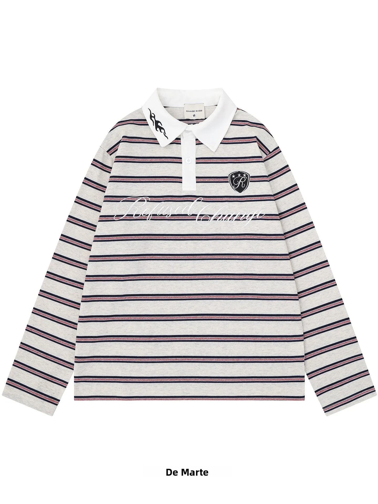 Camisa  de Manga Longa com Corte Solto, T-Shirt Casual Listrada para Homens e Mulheres, Mistura de Poliéster e Algodão Re...