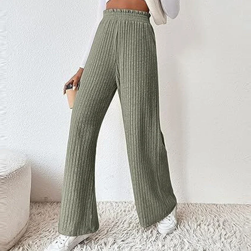 

Vintage Casual Knitted 2023 Loose Trousers Autumn and Winter Long Pants Women Fashion Pantalon Warm Trousers Lady Clothes 29758