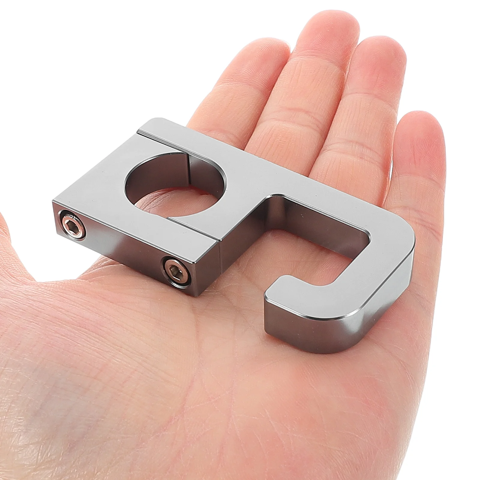 خطاف مقود الدراجة النارية من سبائك الألومنيوم الفضي المتين، مناسب عالميًا، حامل حقيبة سهل التركيب، تصميم أنيق للدراجات #2