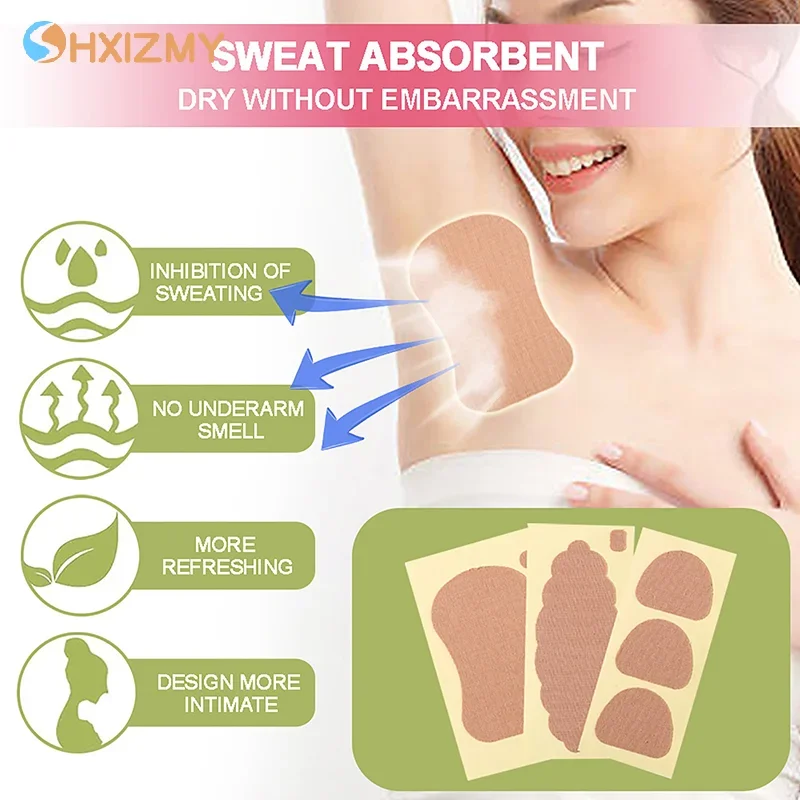 Parche absorbente de sudor para axilas, pegatina absorbente de sudor ultrafina, antiolor Plantar, absorción de humedad, parche suave, 10 Uds.