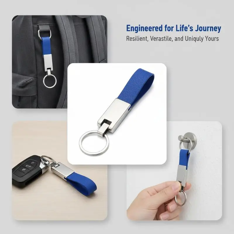 Keychain Personalized Metal Leather Key Ring Car Accessories Gift
