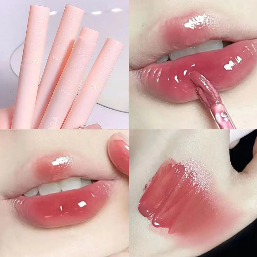 Brillo de labios de gelatina de espejo de 6 colores, lápiz labial hidratante, resistente al agua, tinte de labios líquido de duración, maquillaje brillante, Cosméticos Q5S4, nuevo