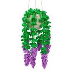 KRABALL Crochet Hanging Plant Kit for Beginners With Instruction Cotton Knitting Yarn Ball Thread Needles Hooks Knit Tool Set