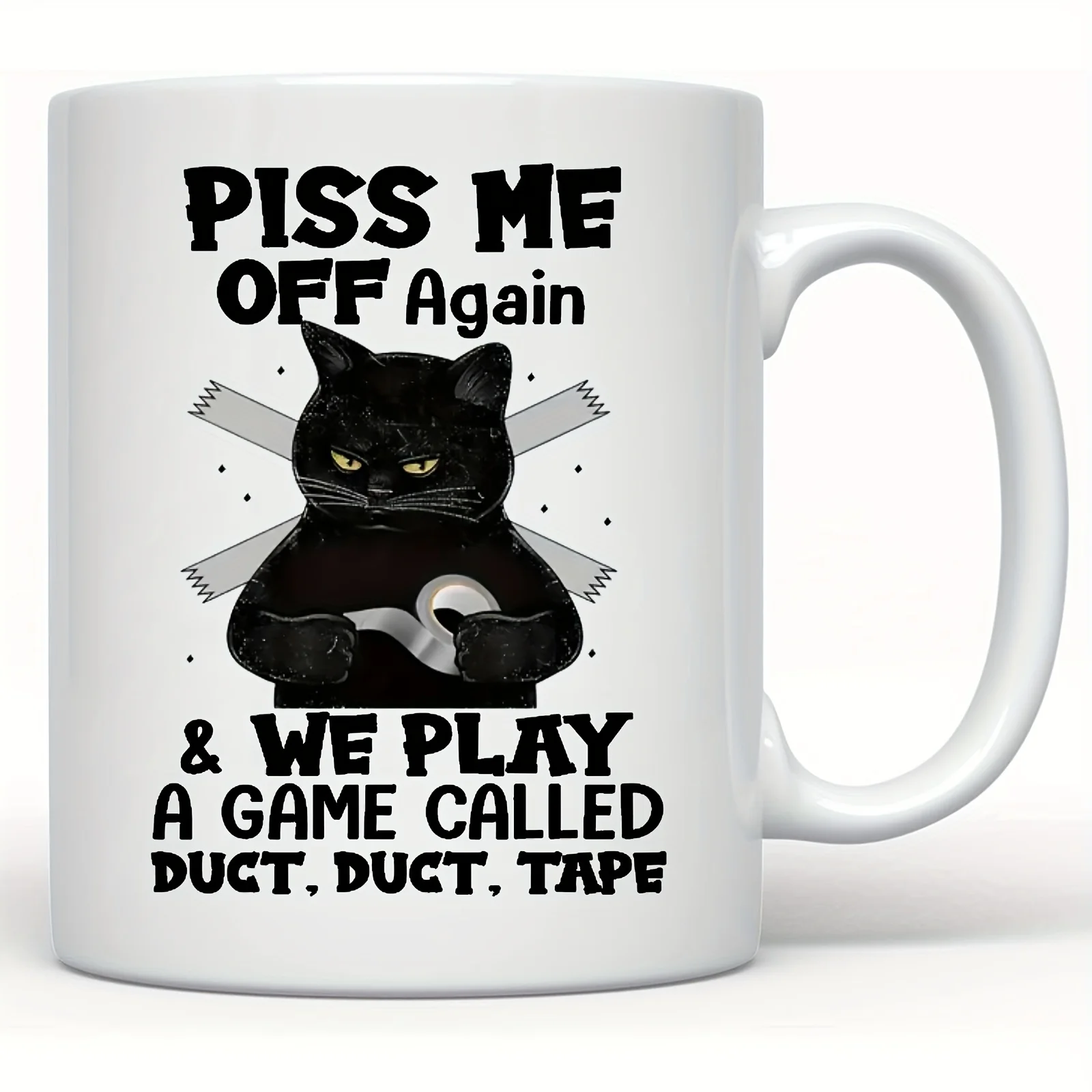 Black Cat Coffee Mug 11oz – Minimalist Silhouette Ceramic Cup for Cat Lovers Her, Microwave Safe Gift