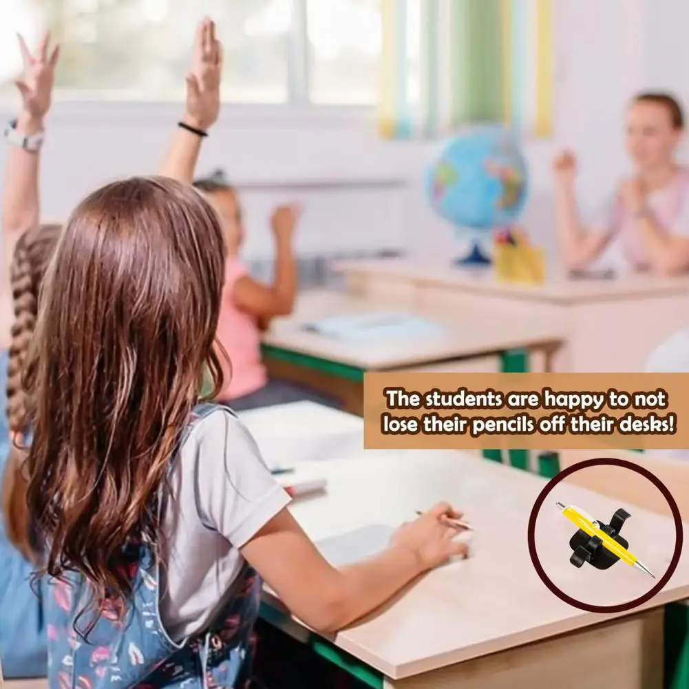 TPR flexível caneta auto-adesivo titular, mesa portátil caneta esferográfica, lápis clip, material de escritório