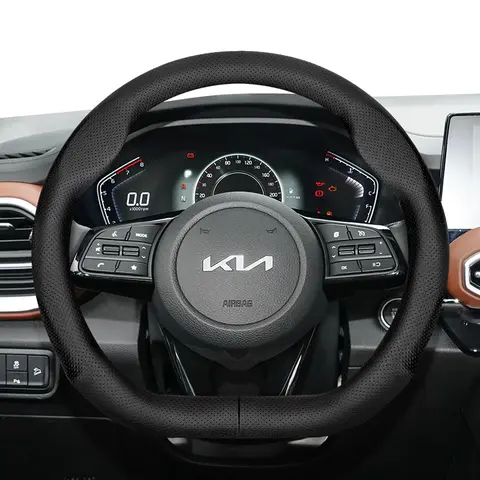 Kia 초박형 통기성 가죽 스티어링 휠 커버에 적합 Ceed Jd Picanto Sportage 3 2019 Ev3 Rio 4 Cerato 2 Stonic Niro Xceed K3 Morning Soul K4 Forte K2 Sorento