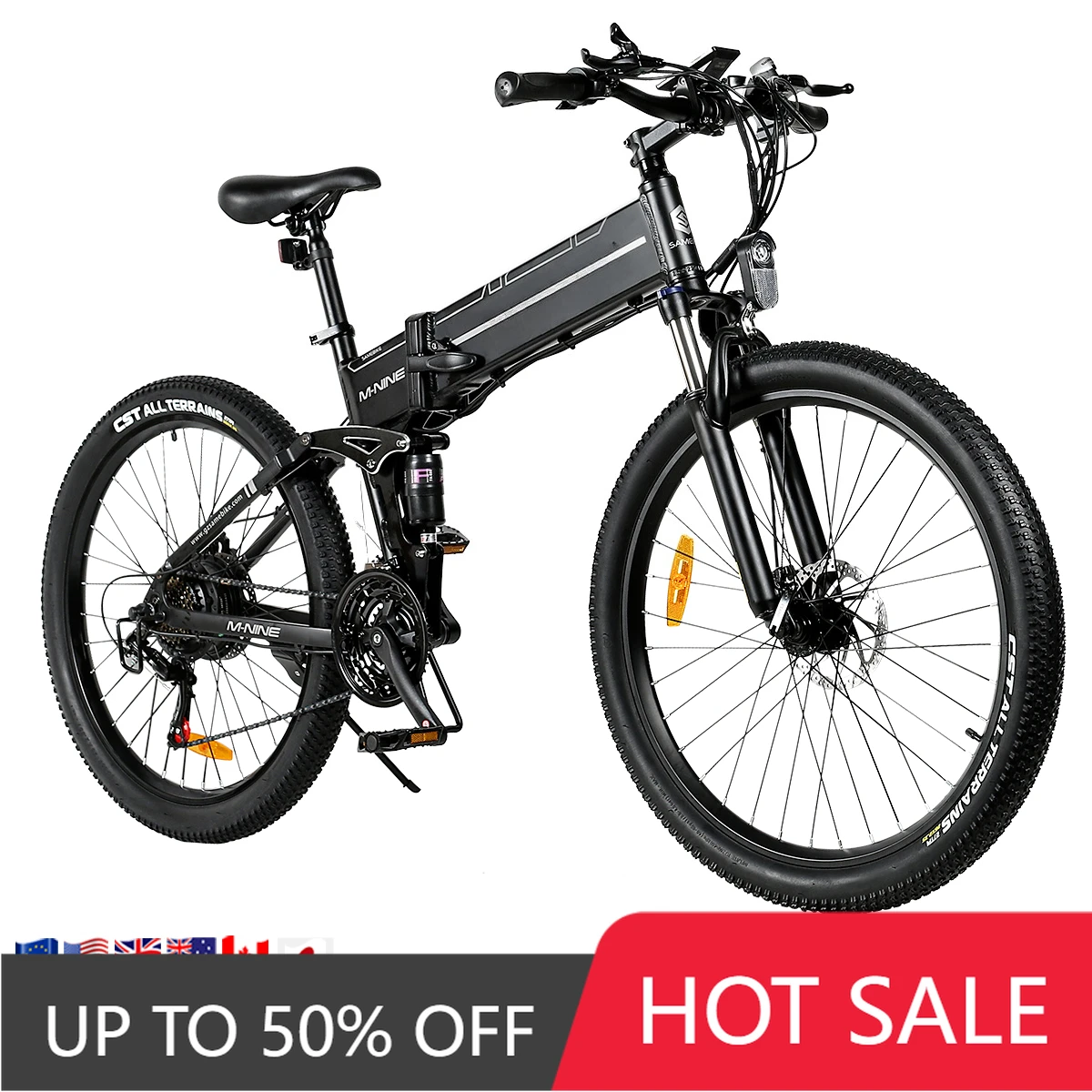 

TTY TTY Best Selling Professional Grade Portable Full Absorber 21 Speed 26 Inch Adult Mountain Folding Electric Bike