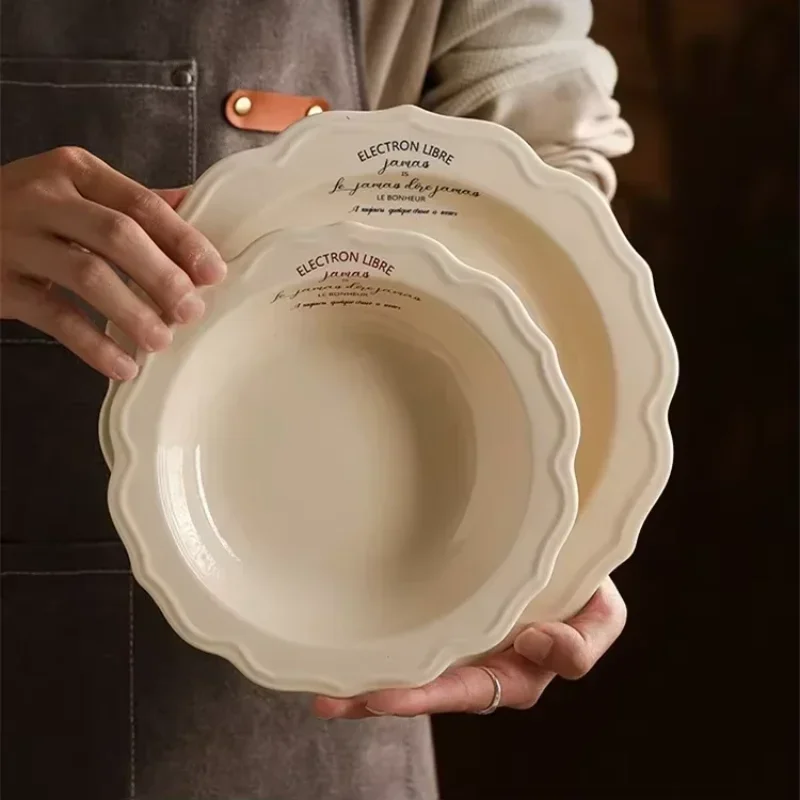 

Французский алфавит в стиле ретро, керамическая посуда, комбинированный костюм, коробка для подарков на вечеринку, упаковочная тарелка, посуда, миска, набор ложек, плато