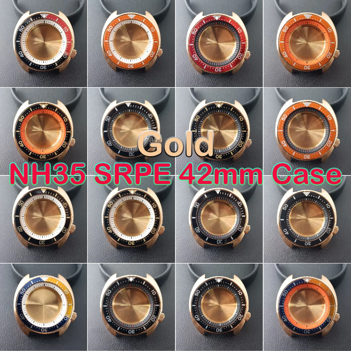 

NH35 42 мм Glod SRPE корпус из нержавеющей стали мужские часы подходят для механизма NH35 корпус из сапфирового стекла ремешок 22 мм корпус для часов коробка для часов