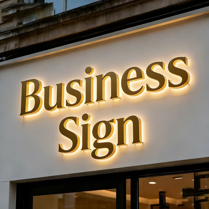 Custom Business Logo Sign 3D Meta Letter Backlit Letter Signs Outdoor Illuminated Sign for Company Storefront Mall Office
