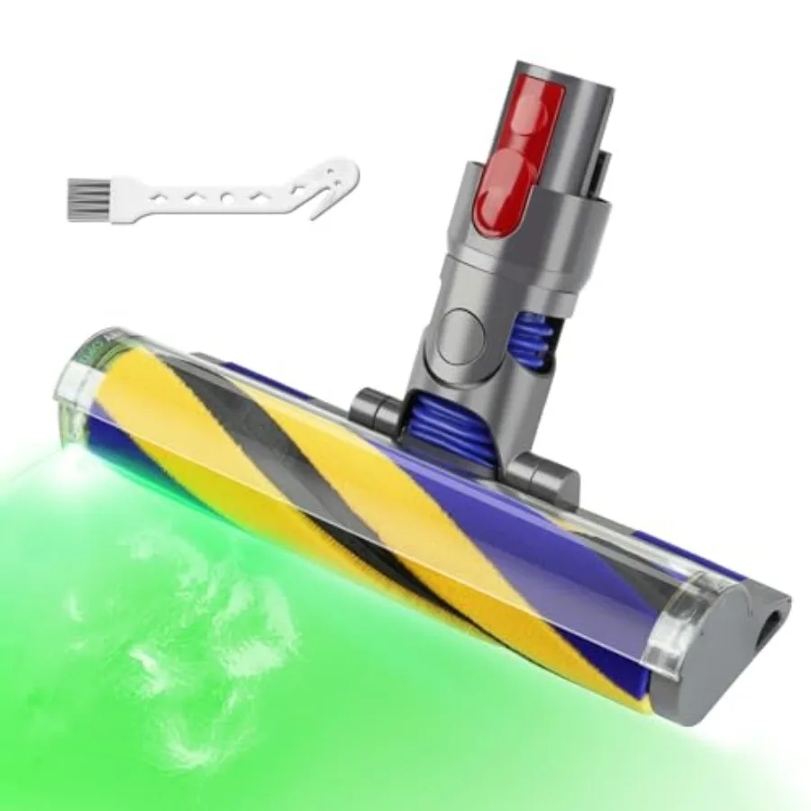 

LED Fluffy Soft Cleaner Head Replacement for Dyson Vacuum V7 V8 V11 Animal V15 Detect V10 Cyclone Upgrade LED Green Light Anti-