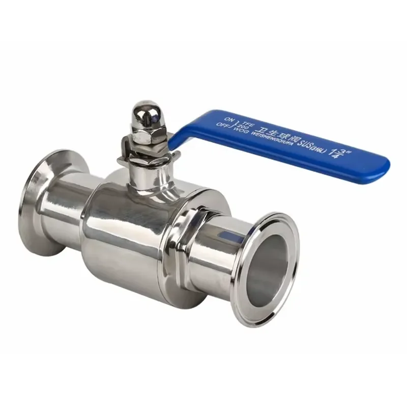 304 316L Stainless Steel Sanitary Ball Valve Manual Handle BSP NPT Thread Three Clamp Direct Connection for Water System