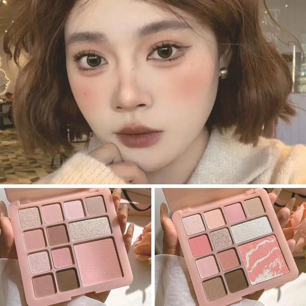 Palette de fards à paupières mats scintillants, 12 couleurs, faible Saturation, ton terre fin, surligneur, Blush, maquillage pour le visage