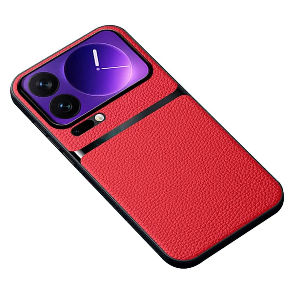 

Slim Leather Case for Xiaomi 17 Pro Max/17 Pro/17 - Litchi Grain Texture, Fingerprint Resistant, Magnetic Car Mount Compatible