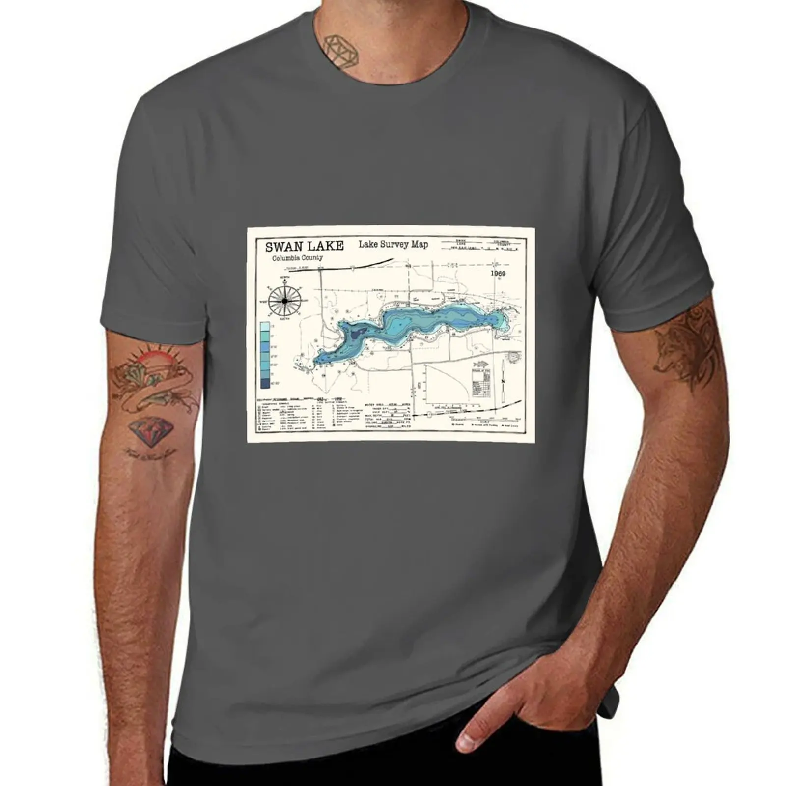 

WI County Columbia Swan Lake T-Shirt Cool Feeling Summer Tee Shirt