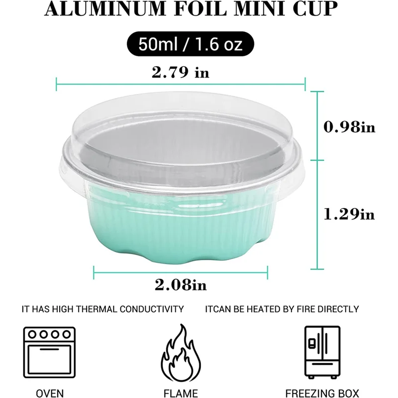 L74A ถ้วยขนมพร้อมฝาปิด, ที่เก็บเครื่องปรุงขนาดเล็ก, ภาชนะใส่ขนมขนาดเล็ก, ภาชนะใส่น้ำสลัดแบบพกพา, 1.6 ออนซ์ 100 ชิ้น