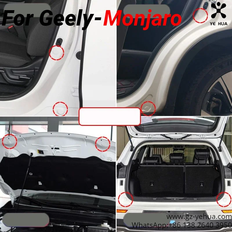 For GEELY Door Shock Absorber Pads Buffer Bumper Pads Shock Absorption Sound Insulation Rubber Gaskets Adhesive Car Accessories