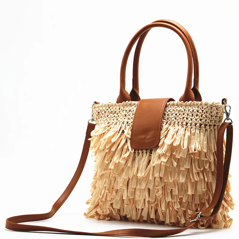 2022 Summer Straw Bag for Women Hand Woven Shoulder Bag Boho Handbag Women Crossbody Bag New Style Purses and Handbags