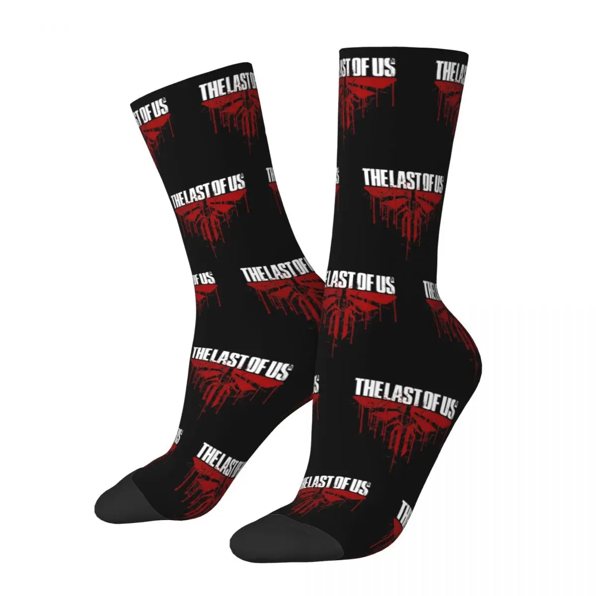 

Funny The Last Of Us Fireflies Logo Red Theme Design Warm Crew Socks Product All Season Warm Crew Socks Non-slip