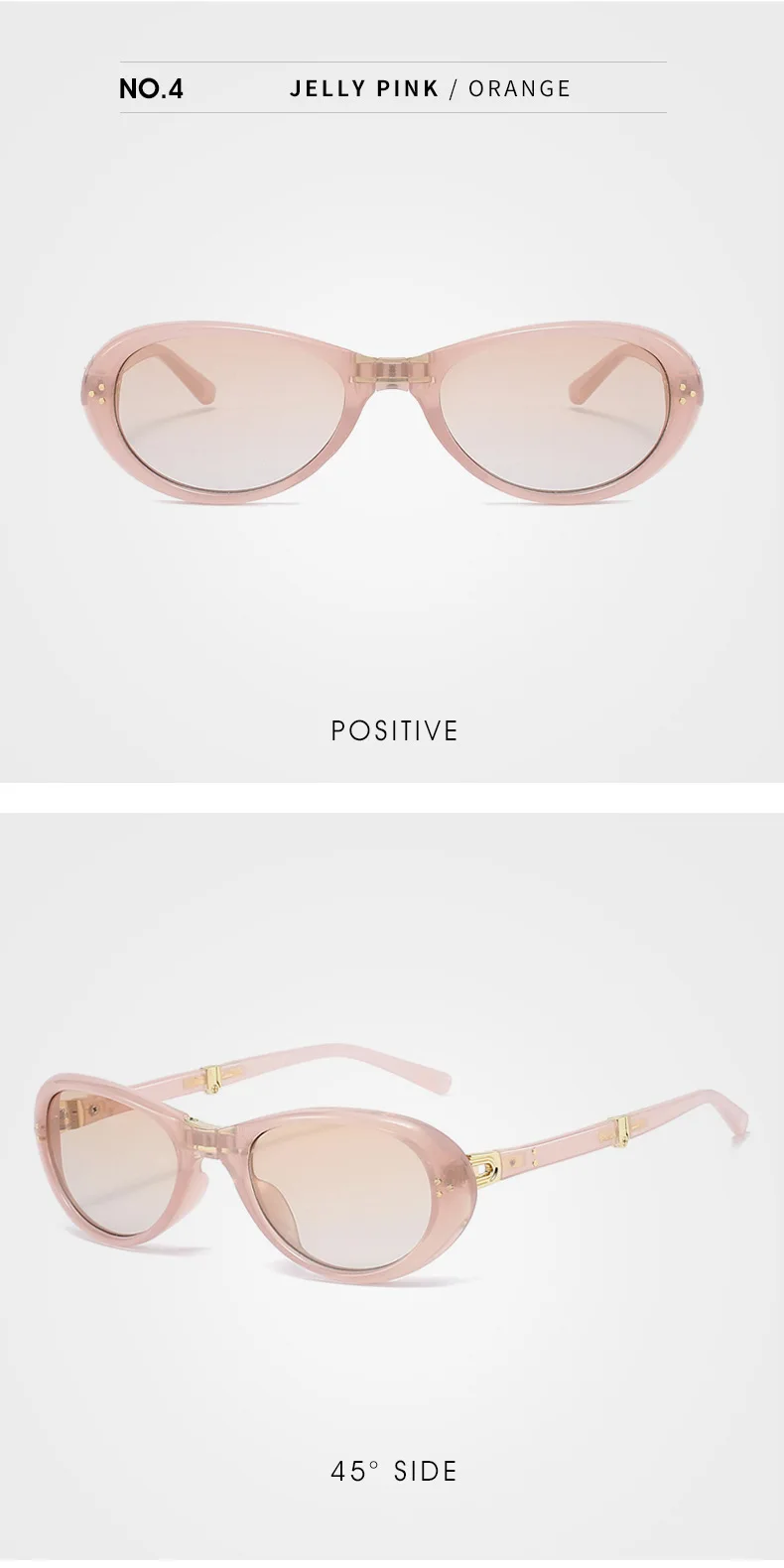 2025 Nieten ovale Sonnenbrille für Damen, Markendesigner, faltbar, einfach zu transportieren, weibliche Farbtöne, UV400 – Detail 15