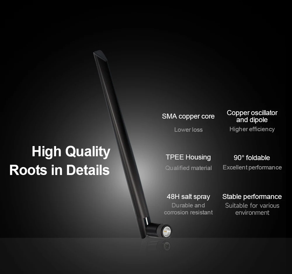 2 Stück 4G-Antenne LTE Externe WLAN-Antenne für Router B593 E5186 B315 B310 B880 B890 5dBi RP SMA Stecker 700-2700MHz Antenne – Detail 10