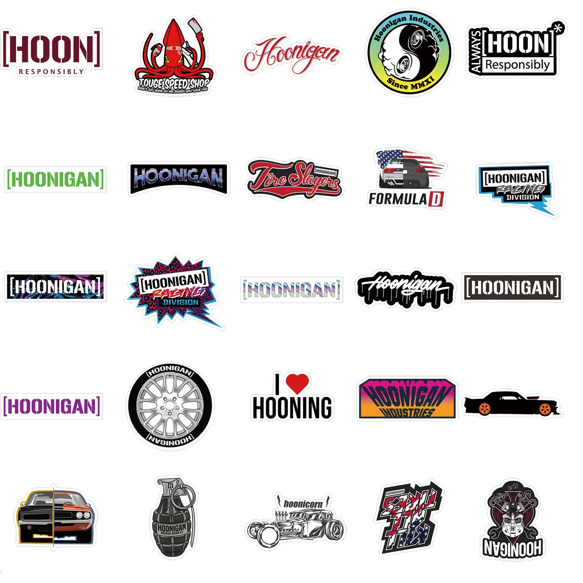 10/52Pcs JDM Racing Car Stickers Modified Car Graffiti Sticker for DIY Laptop Skateboard Motorcycle Bicycle Decals