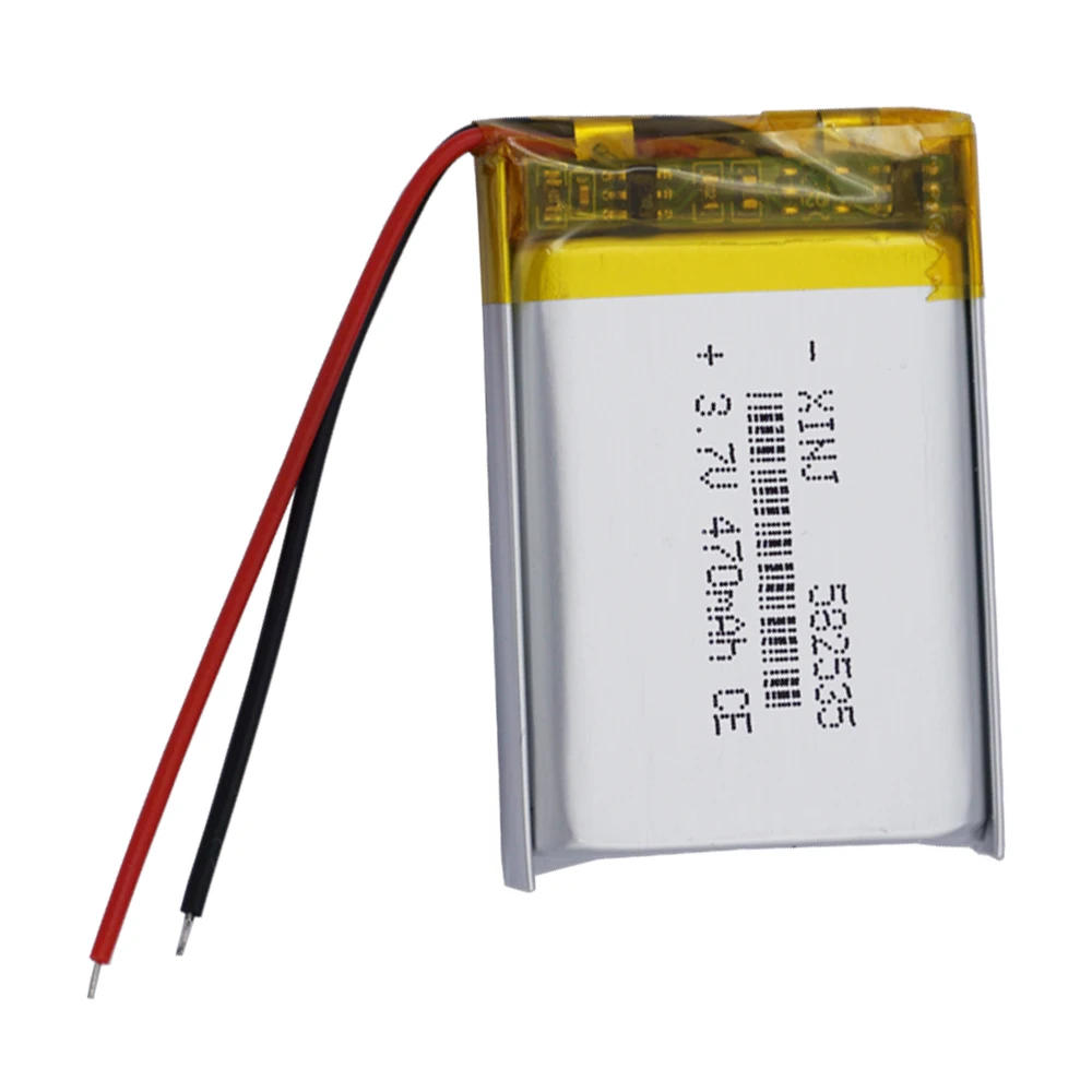 2pcs 3.7V 470mAh 1.74Wh Li-Polymer Rechargeable Li Lithium Battery 582535 Li-ion JST 2Pin 1.0/1.25/1.5/2.0/2.54mm Connector plug