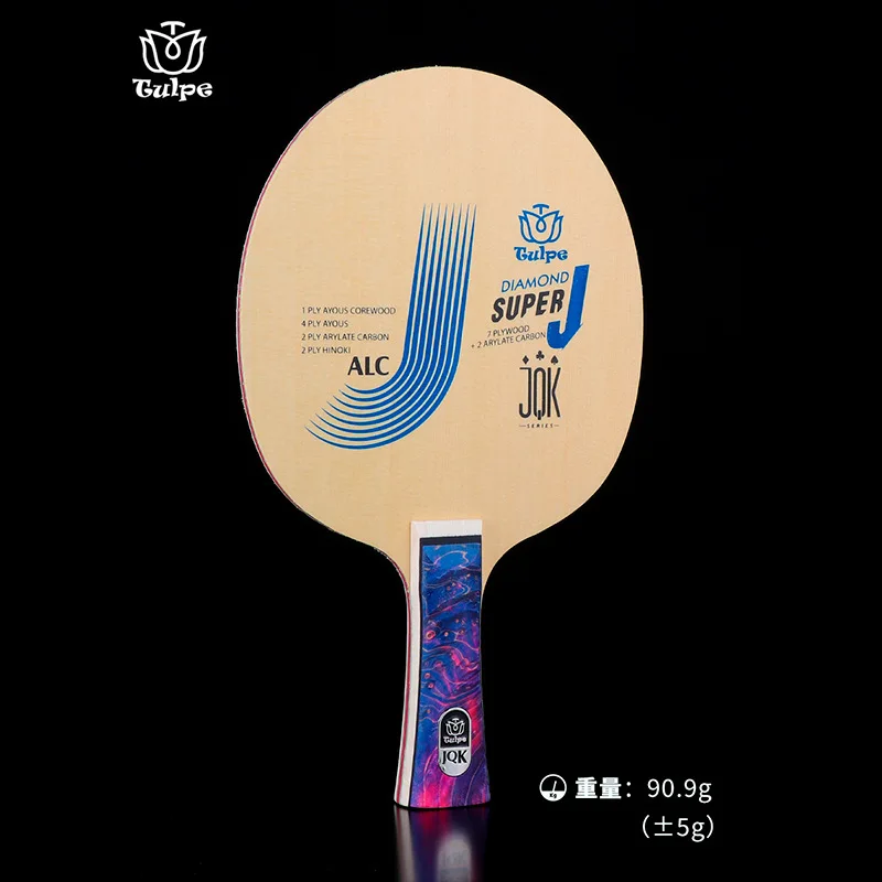 TULPE J/Q/K Table Tennis Racket Blade Cypress Carbon Fiber DIY Ping Pong Paddle for Fast Attack Advanced Adult with Gift Box Set