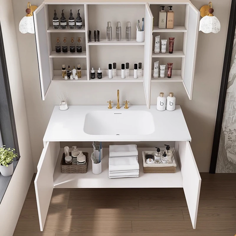 

White Decorations Bathroom Cabinet Organizer Toilet Storage Accessories Display Cupboard Partitions Gabinete Hotel Furniture