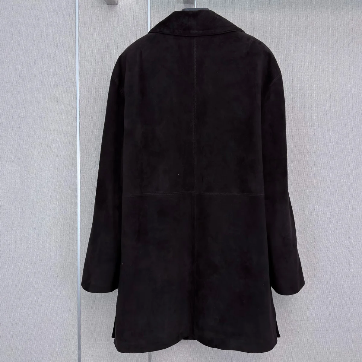 High Quality Women Notched Lapel Mid Length Coat, Single Breasted Loose Casual Outerwear With Flap Pockets lyt261012141