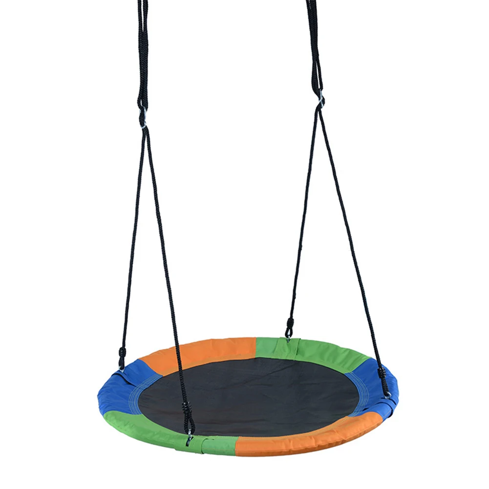 Altalena rotonda Capacità di peso 300 kg Disco volante Altalena per albero rotondo Set da gioco Oxford 900D con corde regolabili per bambini e adulti