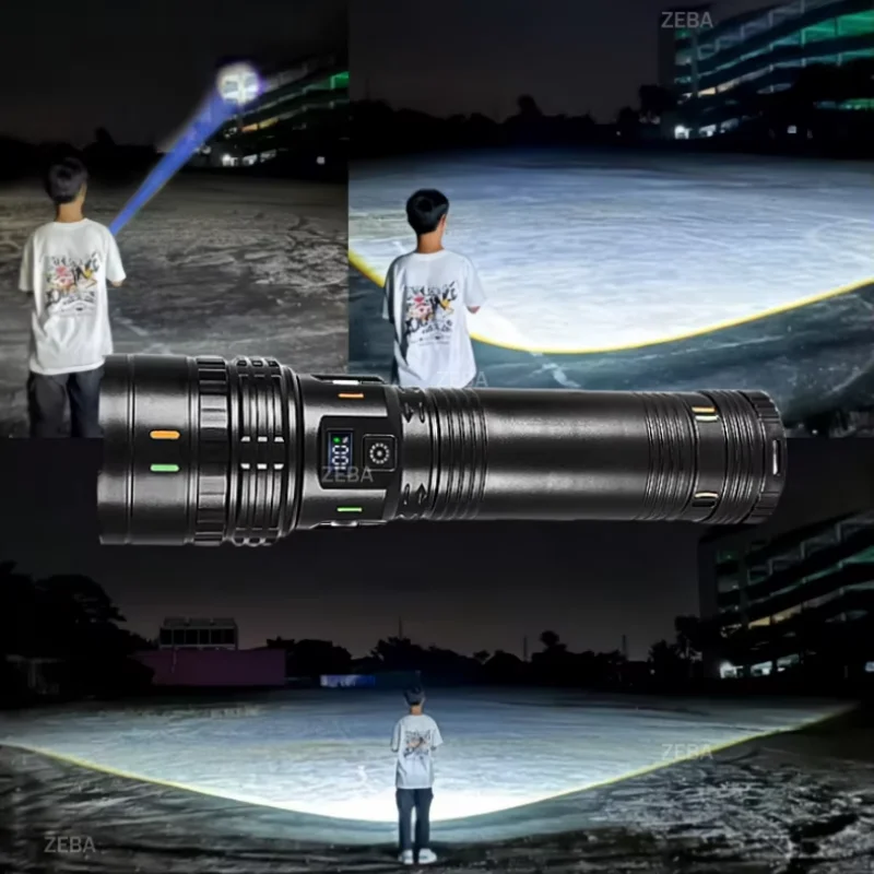 Super Powerful 18000000LM LED Tactical Flashlight with 15000mAh Battery Rechargeable Portable Light