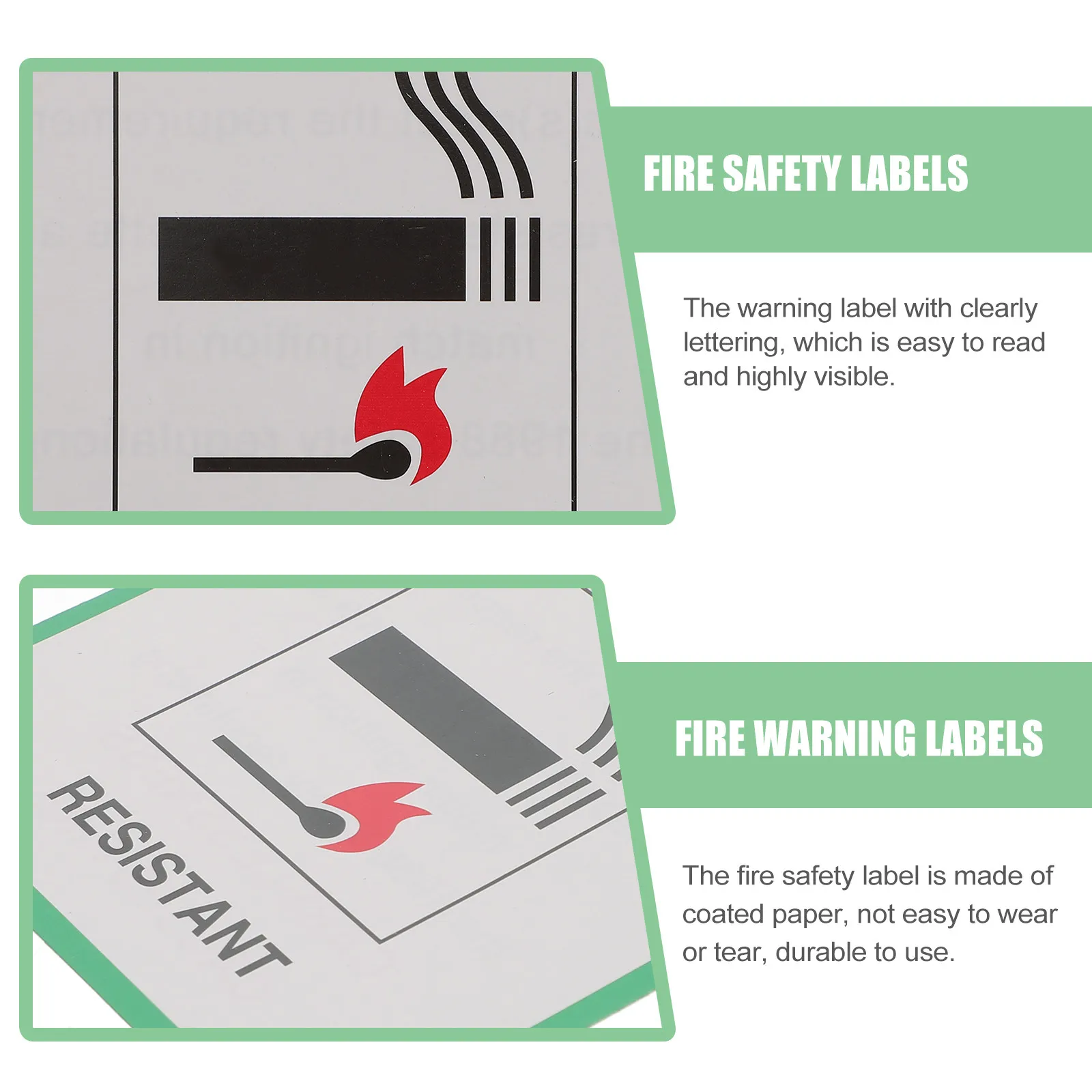 50Pcs Fire Safety Labels Furniture Warning Tags Highly Visible Fire Warning Label for Chairs and Seats Furniture Safety Labels