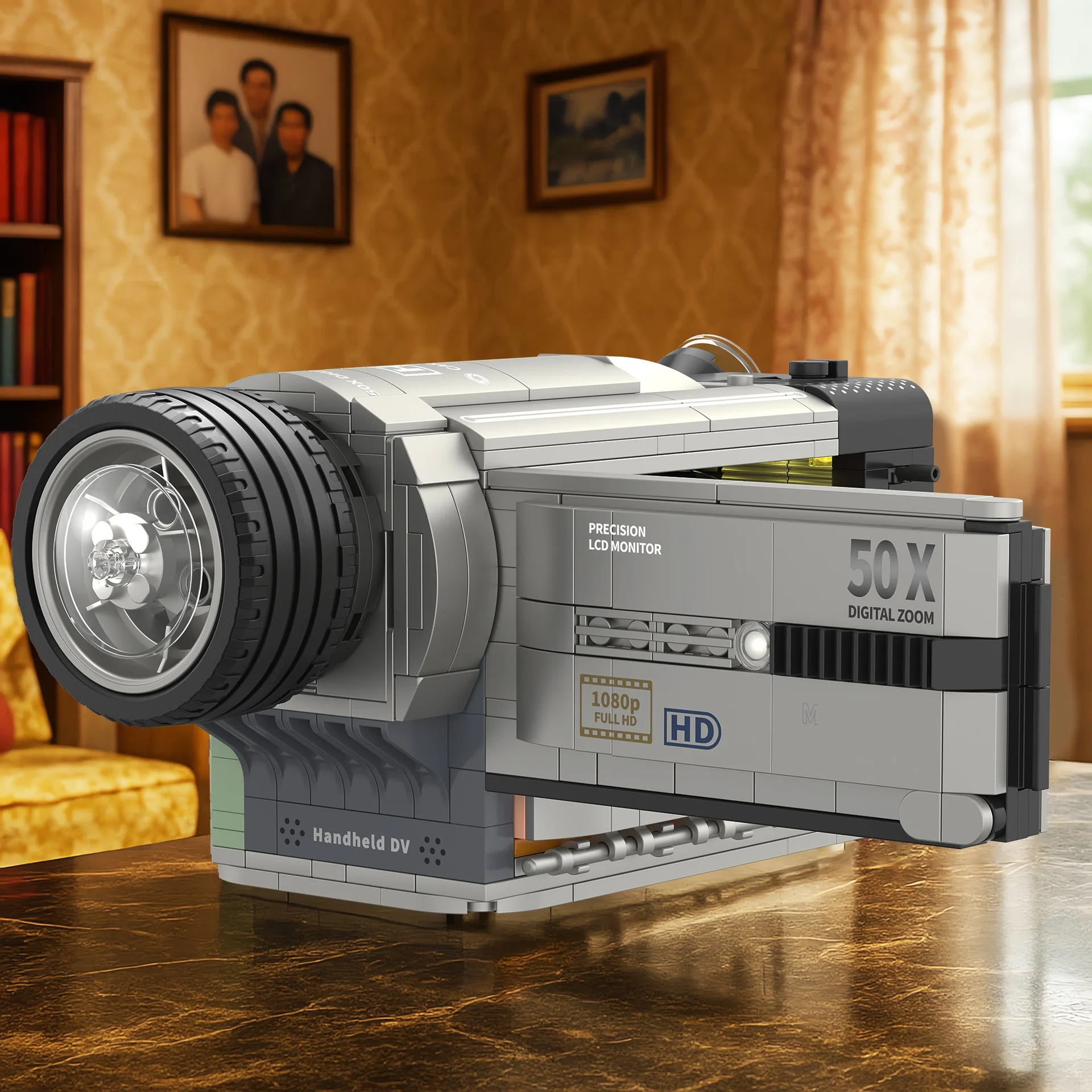 ตัวต่อกล้องถ่ายรูปย้อนยุค 603 ชิ้น ของเล่น MOC สำหรับเด็กชายและเด็กหญิง ของขวัญเสริมพัฒนาการ ประกอบเป็นกล้องวิดีโอ ปริศนาสนุกๆ เรียนรู้อย่างสนุก