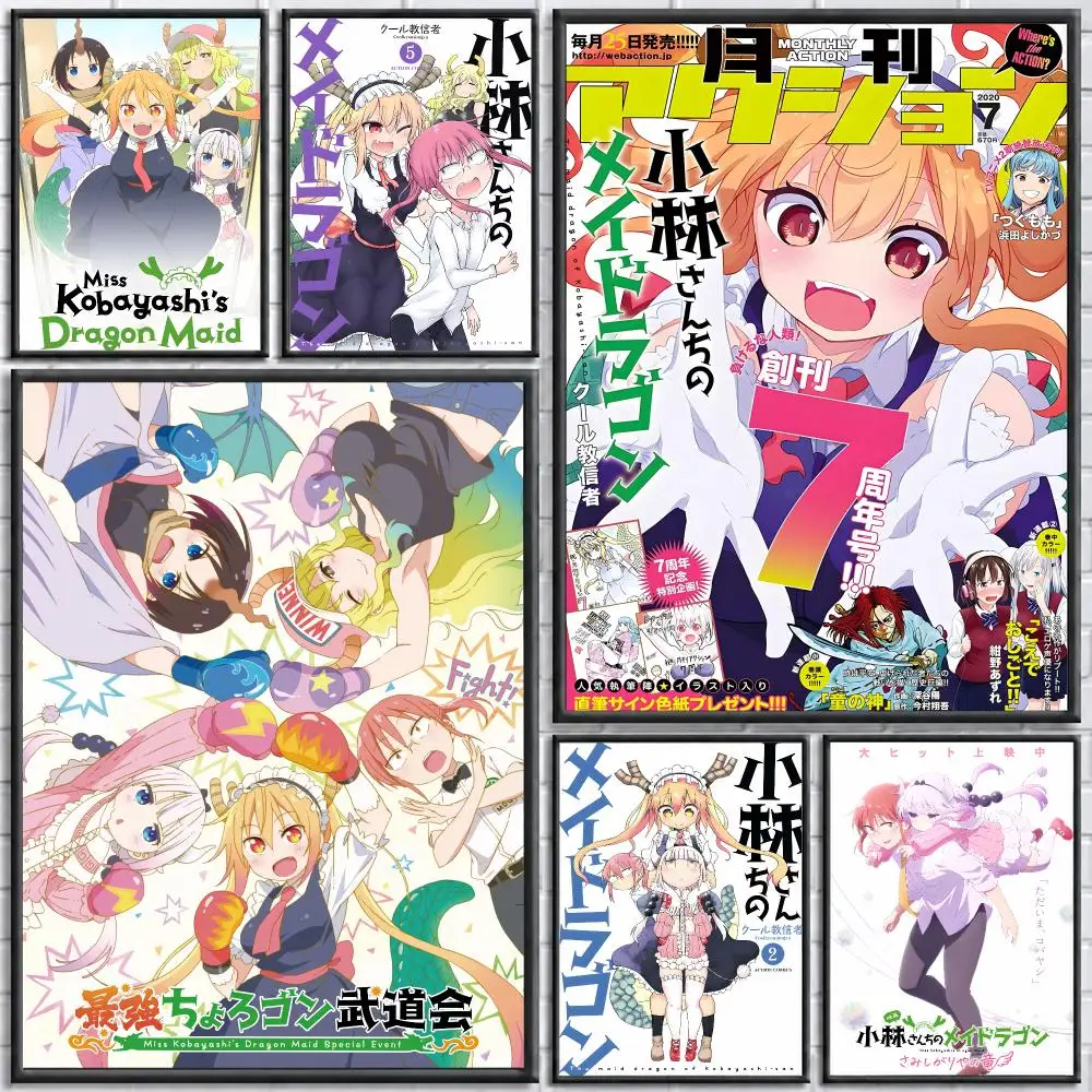 Anime Miss Kobayashi's Dragon Maid Poster Poster Print Wall Art Pictures Canvas Painting Living Room Bedroom Home Decor