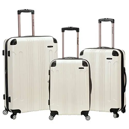 

Rockland London Hardside Spinner Wheel Luggage, White, 3-Piece Set (20/24/28)