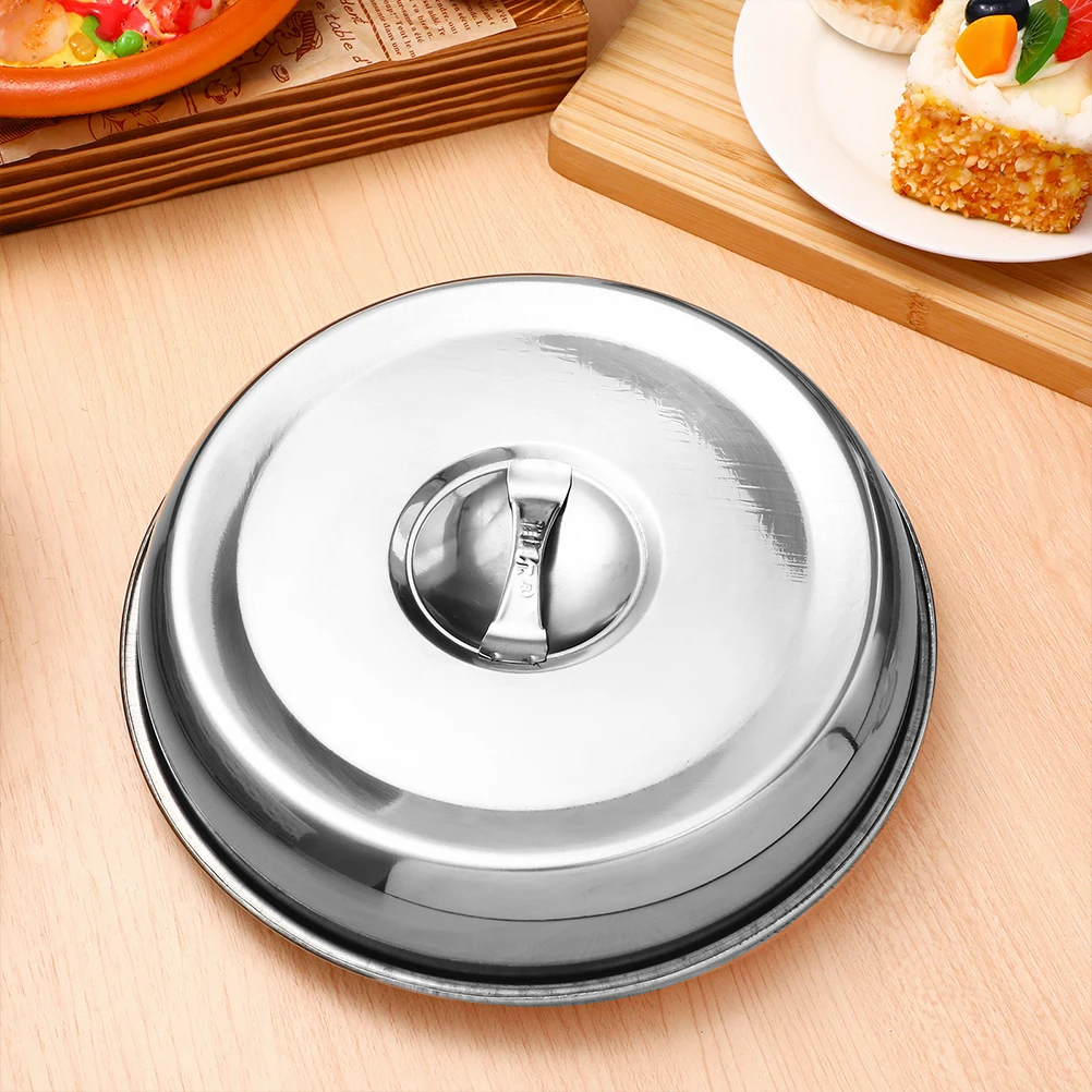 

3pcs Stainless Steel Food Dome Cover Round Metal Lid For Steak Fresh-Keeping Portable Kitchen Bbq Serving Protection Household