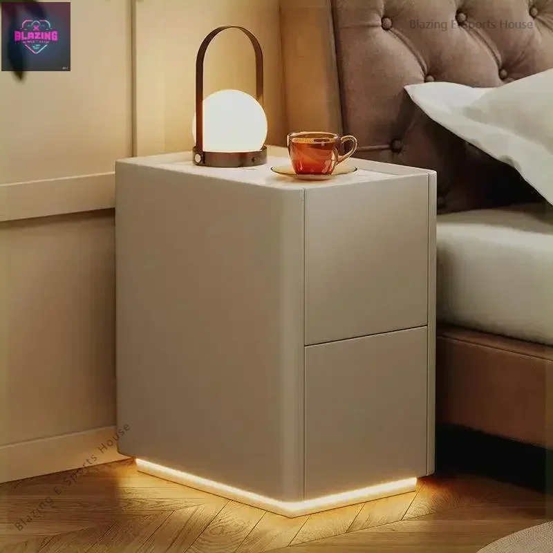 Narrow Solid Wood Rustic Nightstands Small Drawers Organizers Minimalist Makeup Light Kawaii Cute Nachttisch Library Furniture