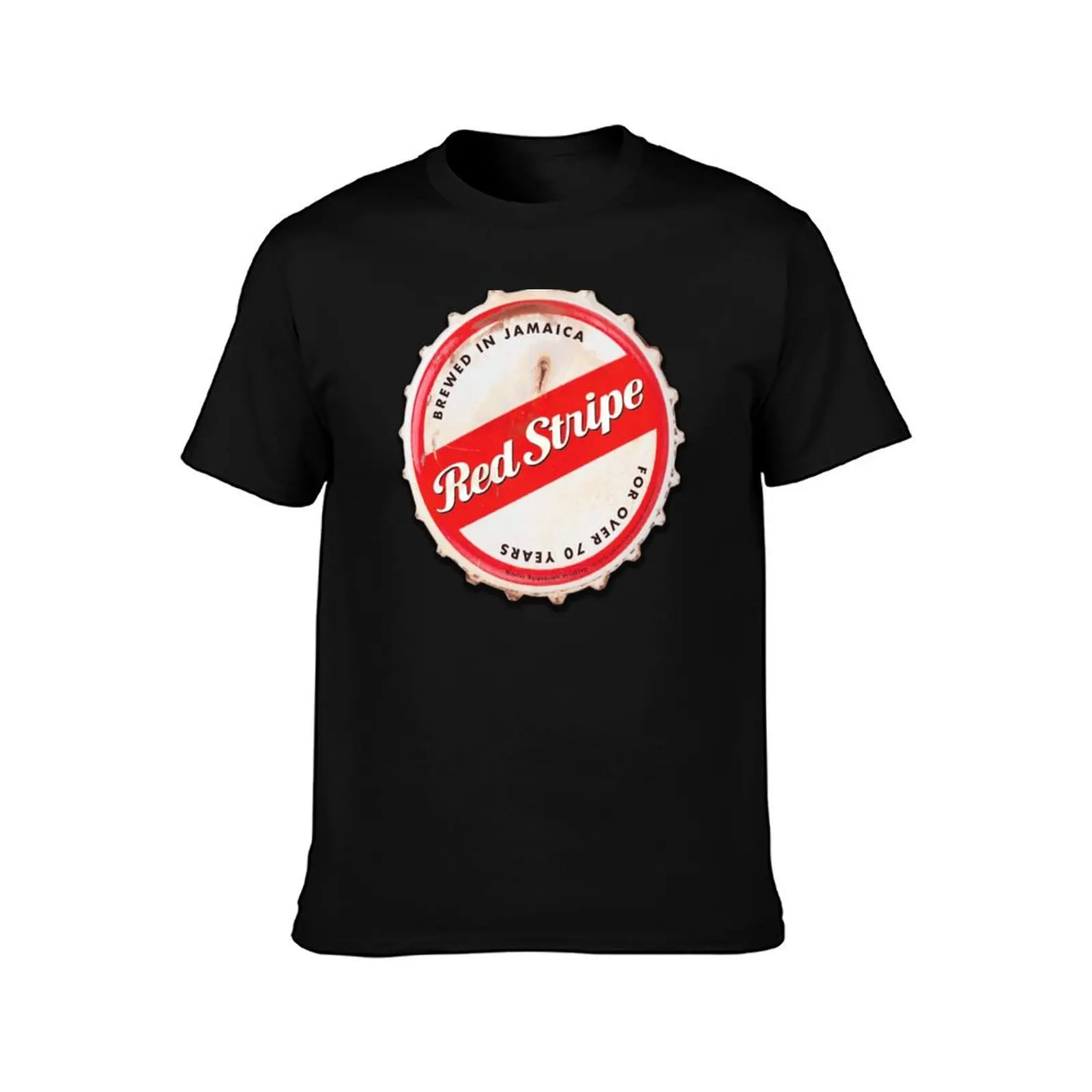 Red Stripe Bottle Cap T-Shirt aesthetic clothes affliction shirts Short sleeve tee men