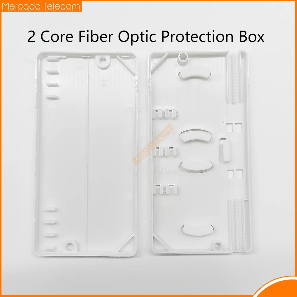 

50PCS/bag 2Core Fiber Optic Termination Box Ftth Box 2 In 2 out Fiber Optic Protection Box FTTH Fiber optic covered wire cable