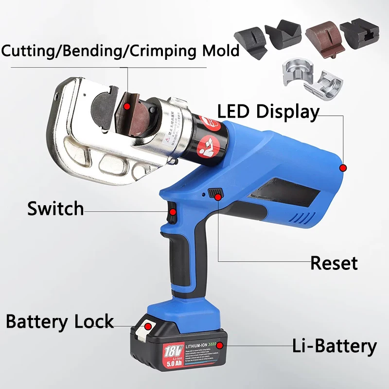 Three Functions Electric Hydraulic Pliers EZ-400 Copper Aluminum Steel Cutting and Bending Machine Terminal Crimping Machine